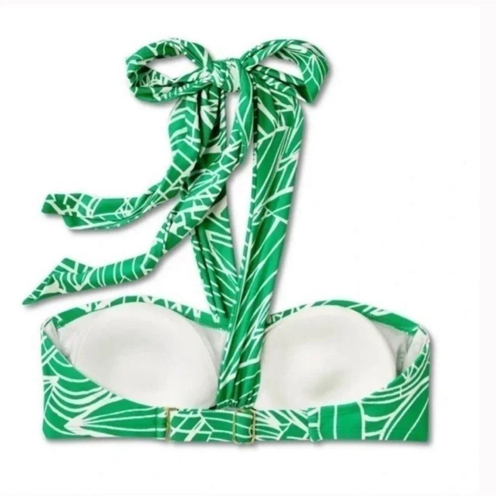 Tabitha Brown X Target Linear Leaf Halter Neck Bikini Top  Large NWOT